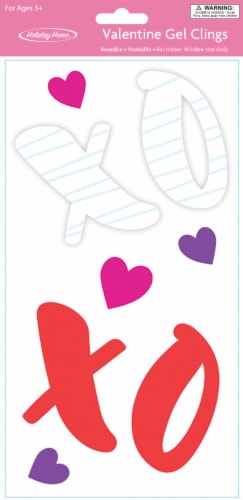 Holiday Home® XO Hearts Valentine Gel Clings Perspective: front