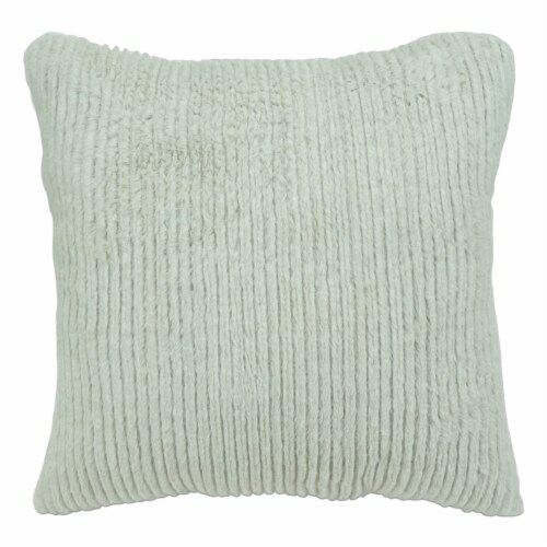 HD Designs Ribbed Faux Fur Decorative Pillow - Light Gray Perspective: front