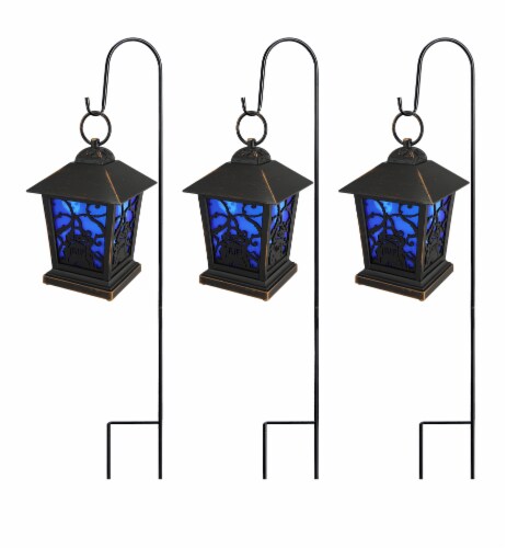 Holiday Home LED Lantern Pathway Marker - Blue Perspective: front