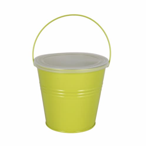 HD Outdoors Metal Bucket Citronella Candle - Lime Green Perspective: front
