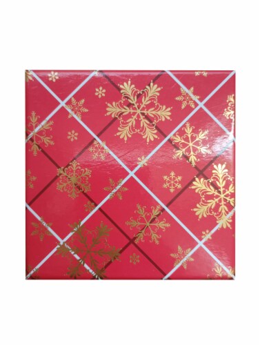 Holiday Home Rigid Box - Simple Plaid & Snowflakes Perspective: front
