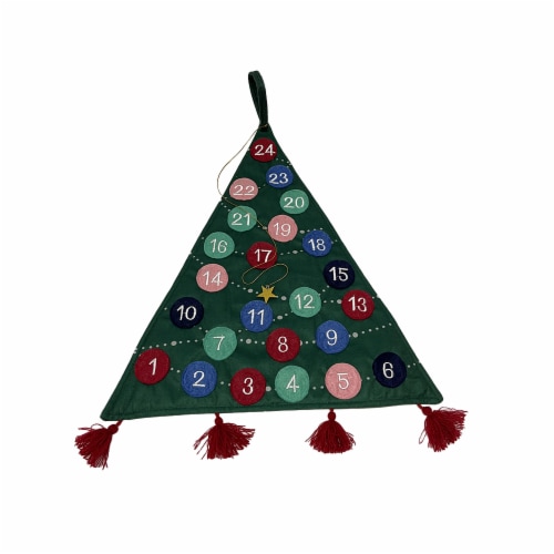 Holiday Home Felt Tree Countdown Calendar Perspective: front