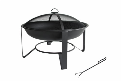 HD Designs Outdoors Round Steel Fire Pit Perspective: front