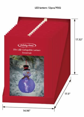 Holiday Home LED Collapsible Snowman Lantern Perspective: front