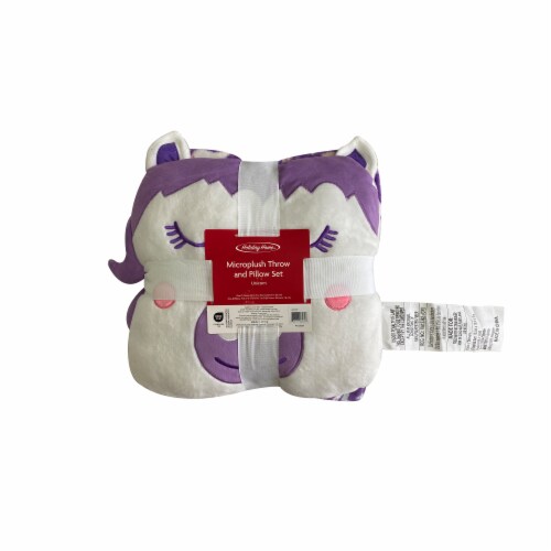 Holiday Home Unicorn Christmas Pillow and Throw Set Holiday Décor Perspective: front
