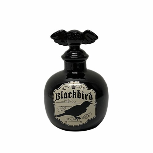 Holiday Home Potion Bottle Decor Black Bat Perspective: front