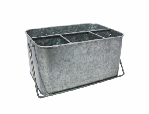 HD Designs Outdoors Galvanized Flatware Caddy Perspective: front