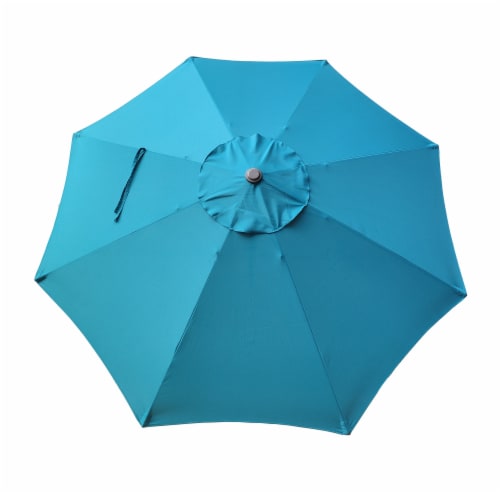 HD Designs Outdoors Market Umbrella - Teal Perspective: front