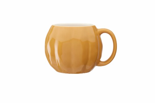 Holiday Home Orange Pumpkin Shaped Mug Perspective: front