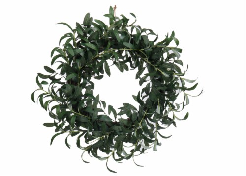 HD Olive Leaves Wreath Green Perspective: front