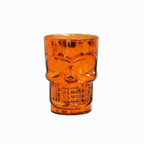 Holiday Home Skull Candle - Orange Perspective: front