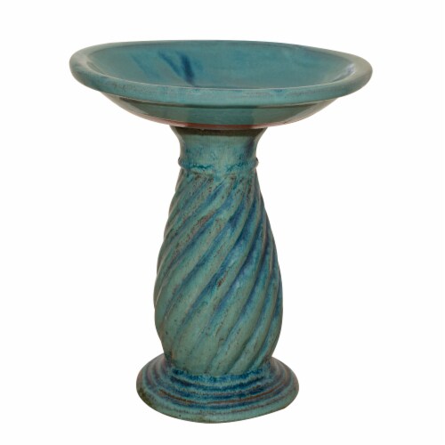 HD Designs Outdoors Classico Mini Birdbath - Teal Perspective: front