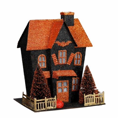 Holiday Home Halloween Bats Paper House - Orange Perspective: front