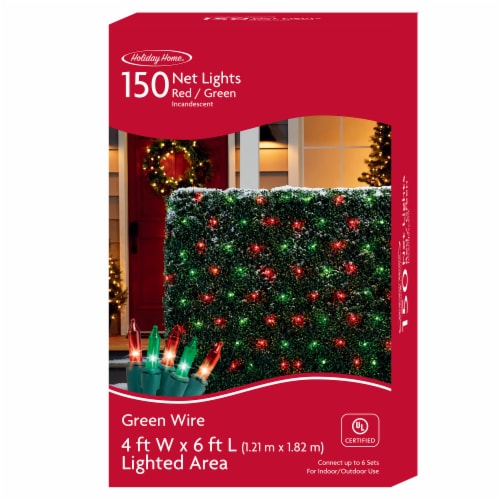 Holiday Home® Green Wire Christmas Lights - Red and Green Perspective: front