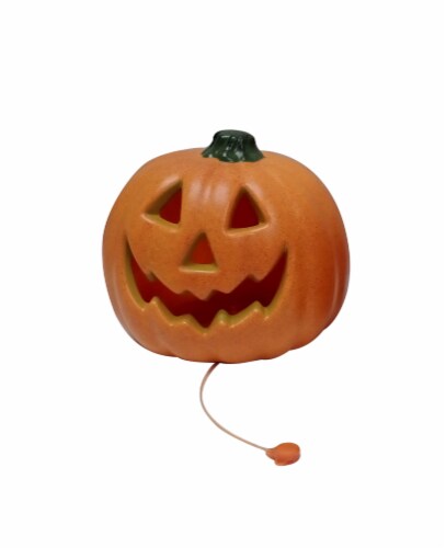 Holiday Home Halloween Medium Orange Lighted Jack O Lantern Perspective: front
