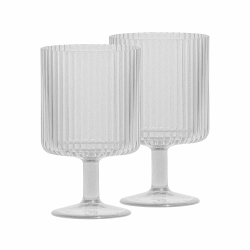 HD Designs Outdoors Poly Pro Ribbed Wine Goblet - White Perspective: front