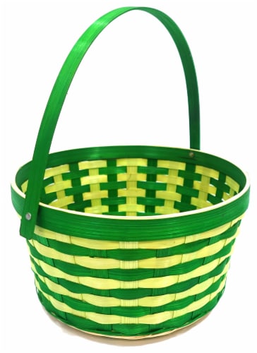 Holiday Home Easter Basket Two Tone Bamboo - Green Perspective: front