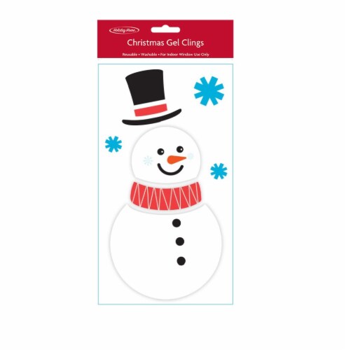 Holiday Home Gel Window Cling Christmas Holiday Décor Perspective: front