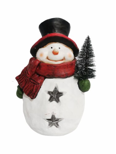 Holiday Home® Christmas LED Snowman with Tree Holiday Décor Perspective: front