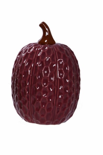 Holiday Home Purple Ceramic Pumpkin Perspective: front