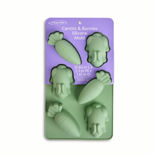 Holiday Home® Carrots & Bunnies Silicone Molds Perspective: front