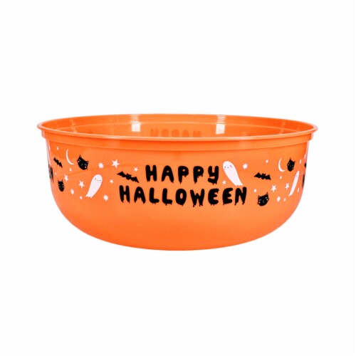 Holiday Home Happy Halloween Orange Treat Bowl Perspective: front