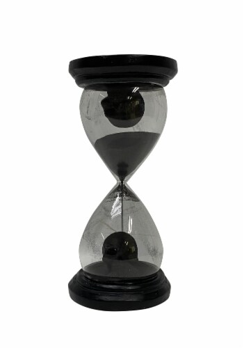 Holiday Home Black Skull Hourglass Halloween Decor Perspective: front