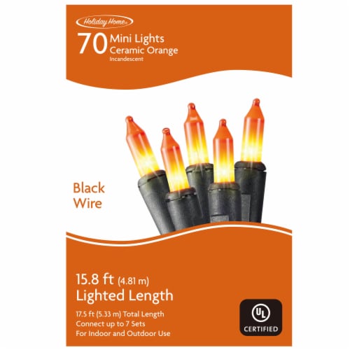 Holiday Home 70 ct Mini Orange Lights Perspective: front
