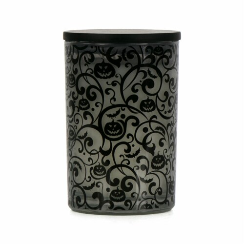 Holiday Home Halloween Jar Candle Pumpkin Tendril Perspective: front