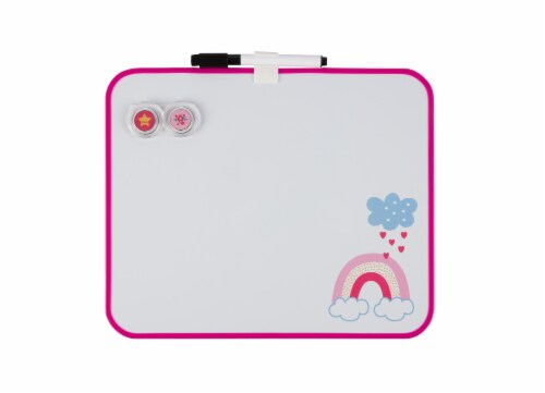 Office Works Pink Rainbow Dry Erase Board Perspective: front