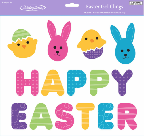 Holiday Home® Easter Happy Easter Gel Cling Perspective: front