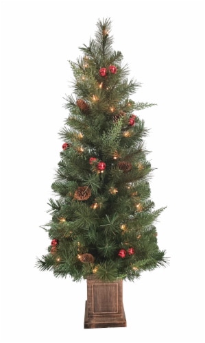 Holiday Home Bethel Park Potted Tree with Clear Lights Perspective: front