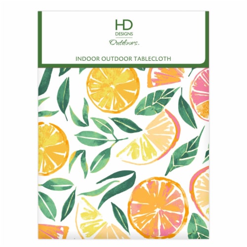 HD Designs Watercolor Citrus Tablecloth Perspective: front