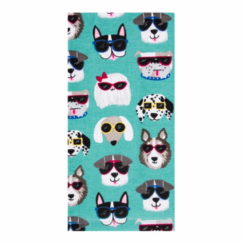 Everyday Living Dual Terry Kitchen Towel - Cool Dogs Perspective: front