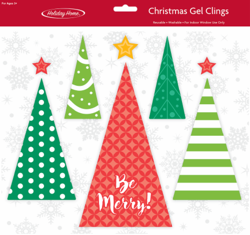 Holiday Home Christmas Trees Gel Window Cling Christmas Décor Perspective: front