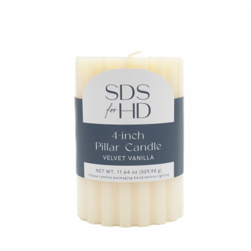 SDS for HD Designs 4" Candle Pillar Loose Rib Ivory Perspective: front