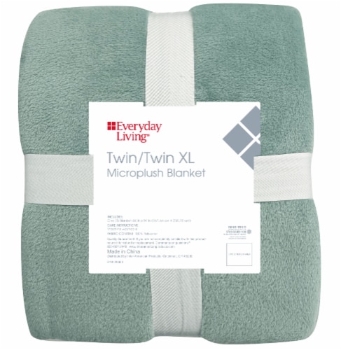 Everyday Living® Microplush Blanket - Green Perspective: front