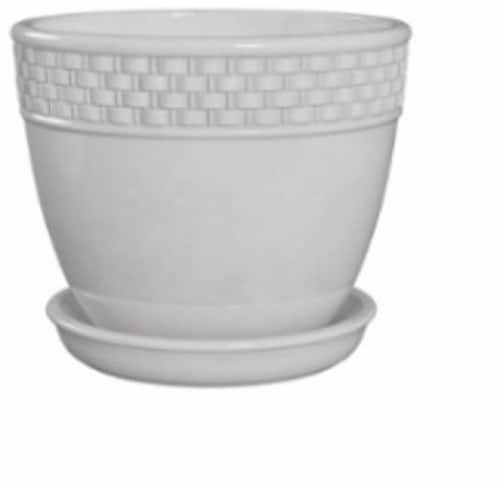 Weavers Planter Full Texture Border White Perspective: front