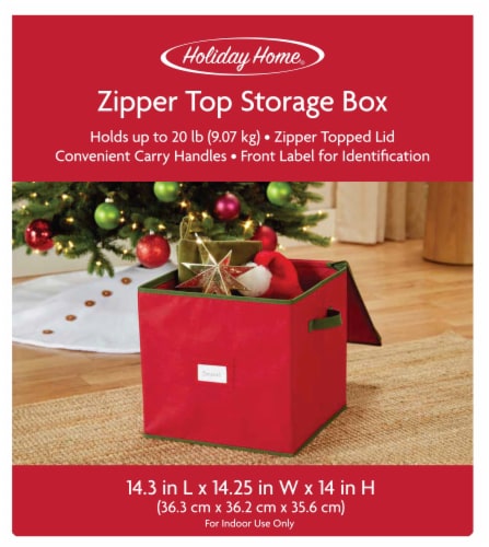 Holiday Home® Zipper Top Large Storage Box Perspective: front