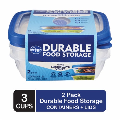 Kroger® BPA-Free Durable Plastic Food Storage Container With Lid - 2 pack Perspective: front