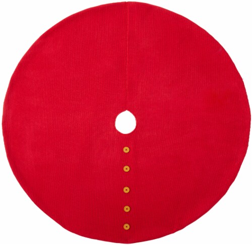 Holiday Home 48" Knit Christmas Tree Skirt Holiday Décor - Red Perspective: front