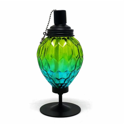 HD Designs Outdoors Oil Torch - Yellow / Teal Perspective: front