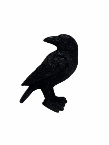 Holiday Home Glitter Crow Outdoor Halloween Decor Perspective: front