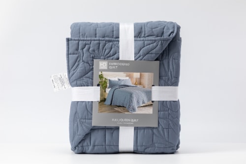 HD Designs® Floral Embroidered Full/Queen Quilt Perspective: front