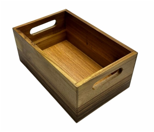HD Designs Rectangular Acacia Wood Basket - S Perspective: front