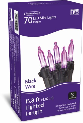 Holiday Home 70 ct Halloween Purple LED Mini Lights Perspective: front