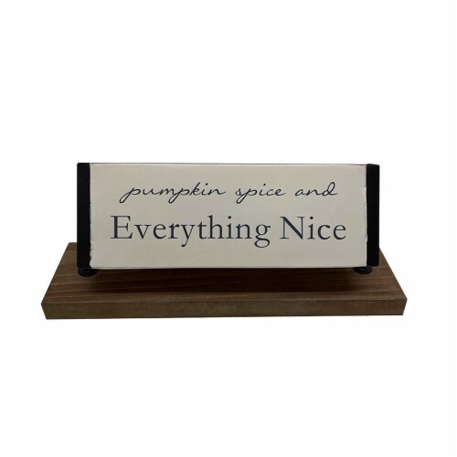 Holiday Home Pumpkin Spice and Everything Nice Fall Table Decor Perspective: front