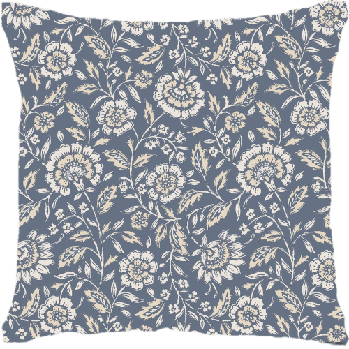 HD Designs Floral Jacobean Decorative Pillow - Blue Perspective: front