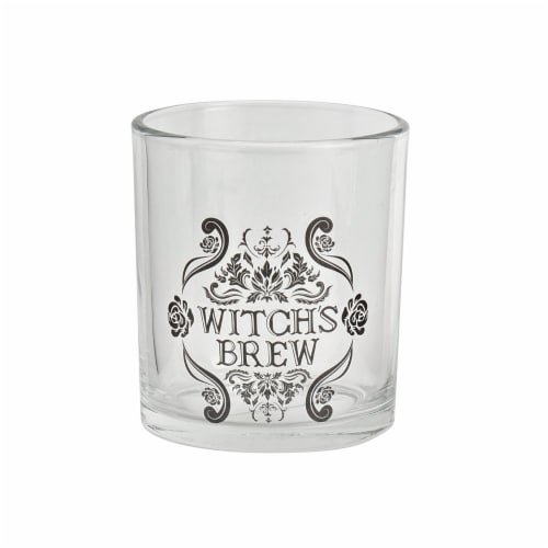 Holiday Home Halloween Witches Brew Double Old Fashioned Glass Perspective: front