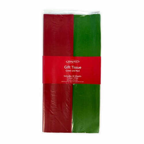 Holiday Home Solid Red and Green Tissue Paper Perspective: front
